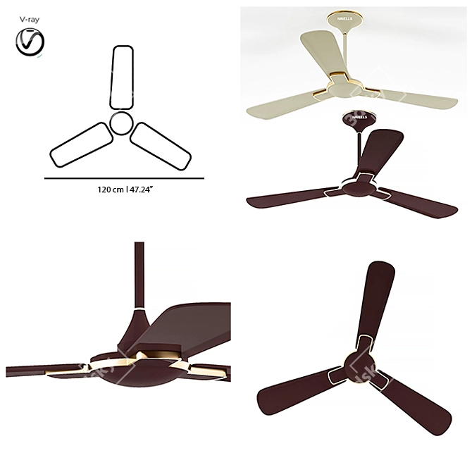 Havells Enticer: Luxury Ceiling Fan 3D model image 9