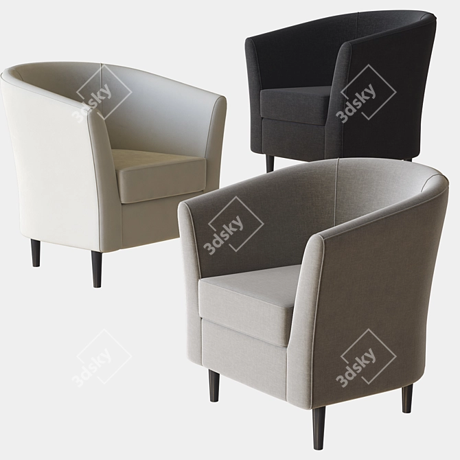 West Elm Mila Armchair: Modern Elegance for Your Home 3D model image 2