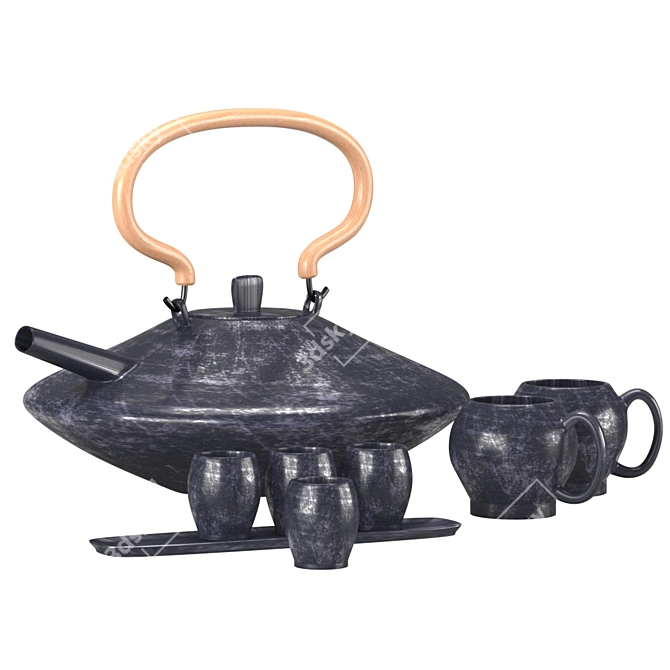 Japanese Style Tea Set - 8 piece 3D model image 8