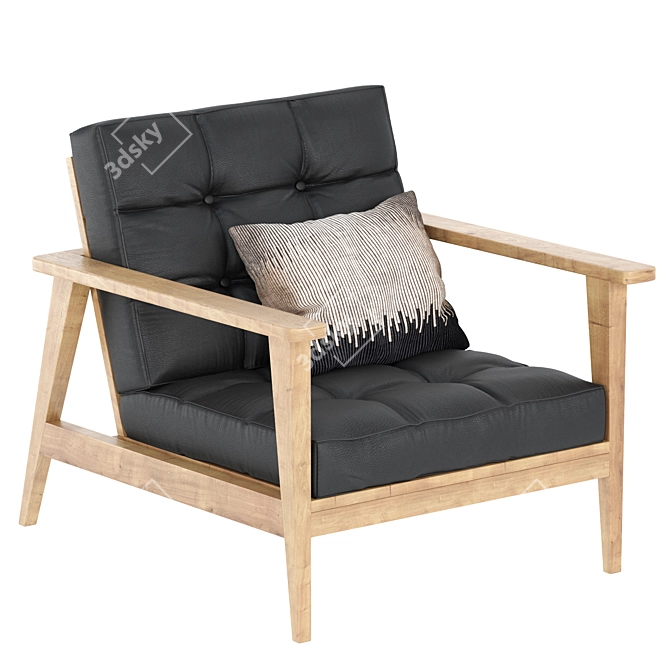 Elegant Armchair with Sleek Design 3D model image 2