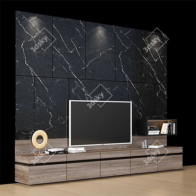 Sleek TV Stand for Home 3D model image 2