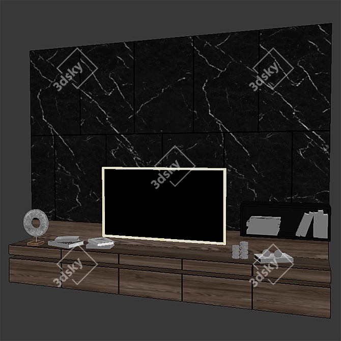 Sleek TV Stand for Home 3D model image 3