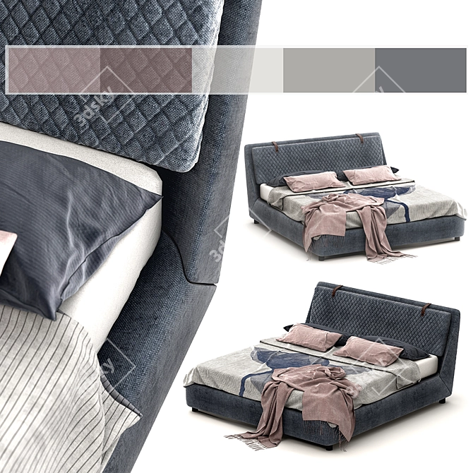 Elegant Berto Salotti Sofa Bed 3D model image 2