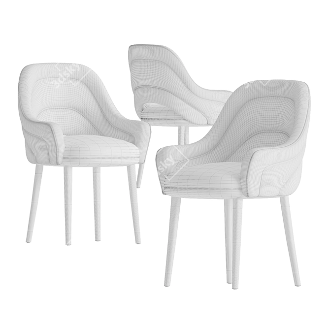 Elegant Charisse Dining Chair 3D model image 2