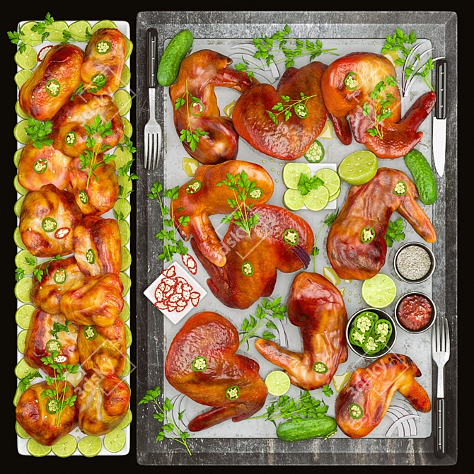 Smoked Chicken Wing Set

Smoky Wing Delight
Tempting Smoked Wings
Savor the Smoked Wing Set 3D model image 1