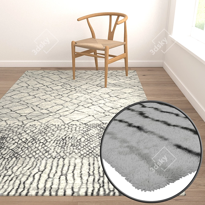 Luxury Textured Carpets Set 3D model image 5