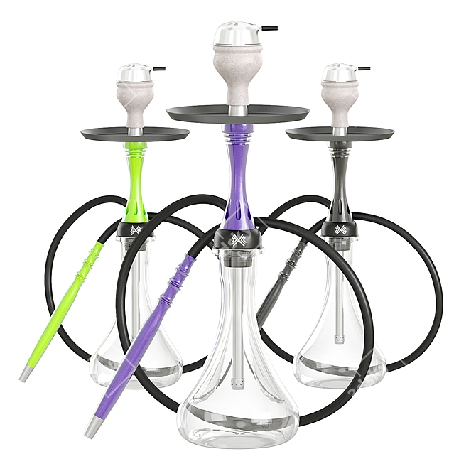 Sleek Alpha X Hookah 3D model image 1