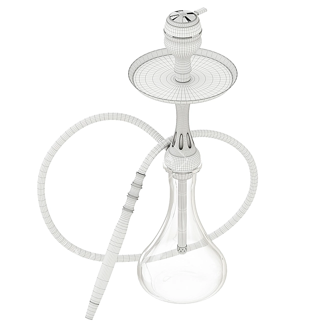 Sleek Alpha X Hookah 3D model image 3