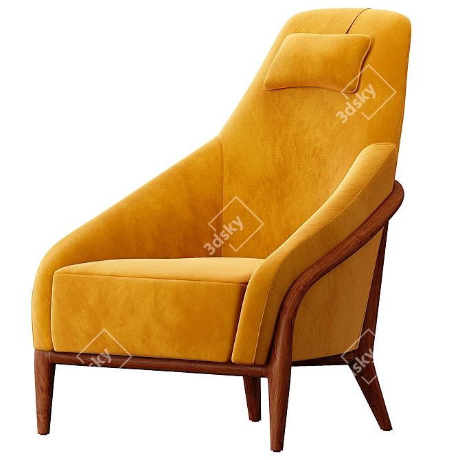 Elegant Adele High Armchair 3D model image 1