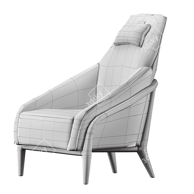 Elegant Adele High Armchair 3D model image 5