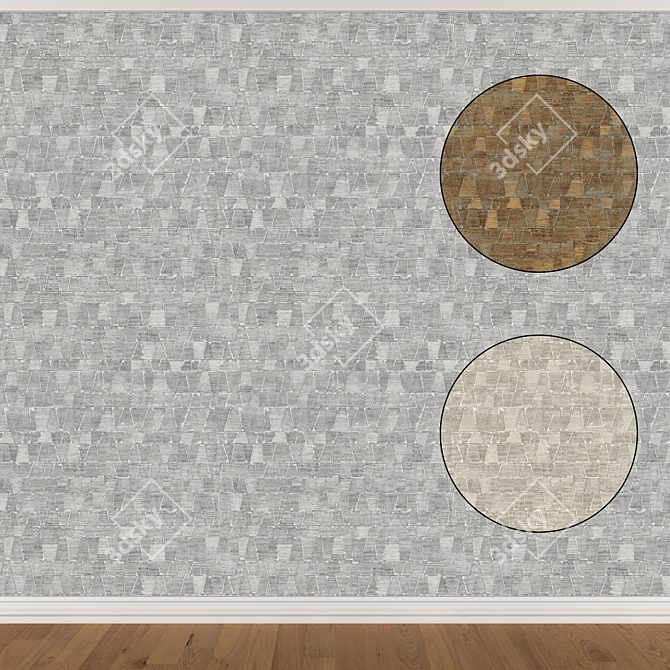 Seamless Wallpaper Set: 3 Textures 3D model image 1