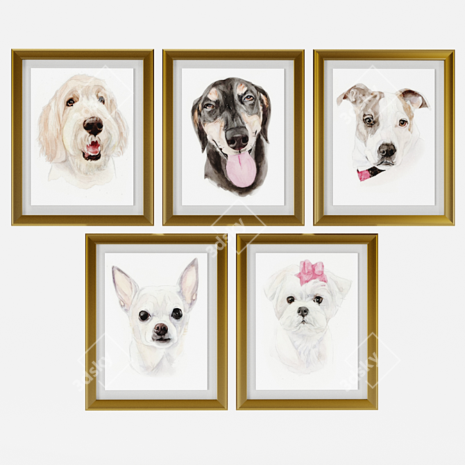 Pet Portrait Framed Art 3D model image 4