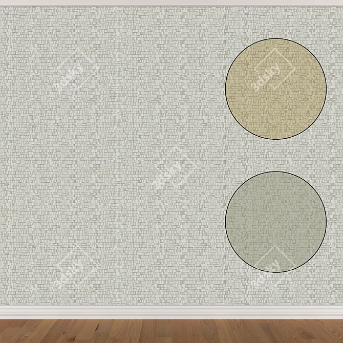 Seamless Wallpaper Set: 3 Colors & Textures 3D model image 1