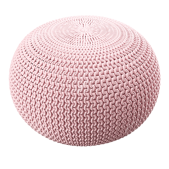 Round Pouf Ottoman - Stylish and Comfortable 3D model image 2