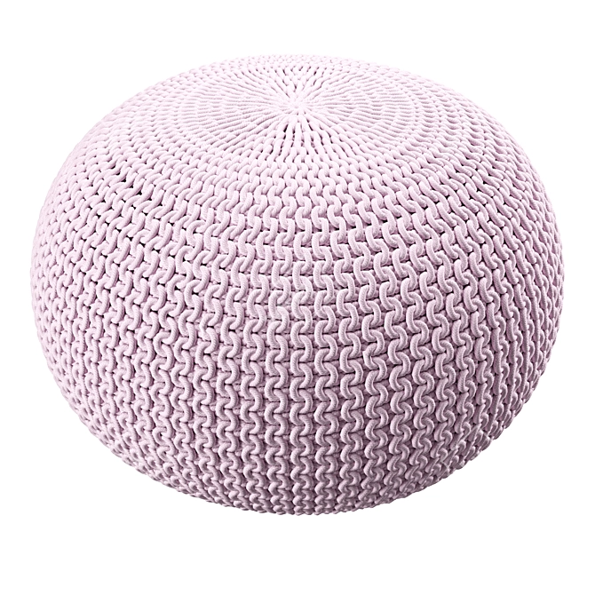 Round Pouf Ottoman - Stylish and Comfortable 3D model image 3