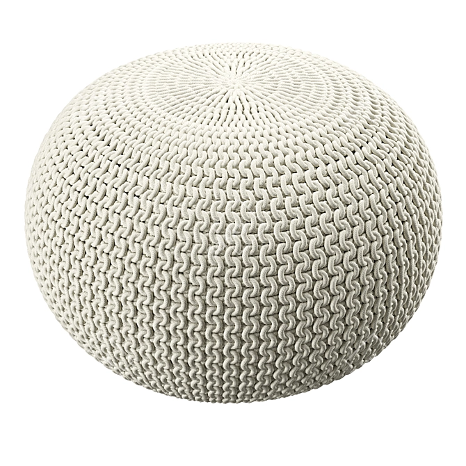 Round Pouf Ottoman - Stylish and Comfortable 3D model image 4