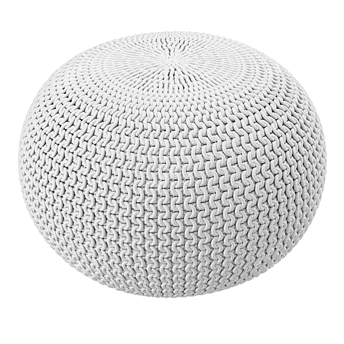 Round Pouf Ottoman - Stylish and Comfortable 3D model image 5