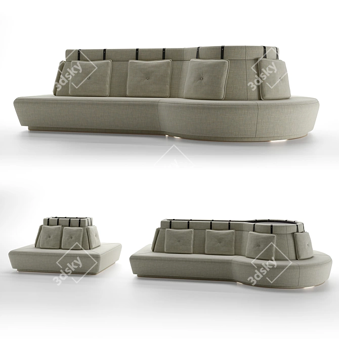 Cozy Dinner Sofa Seating 3D model image 2