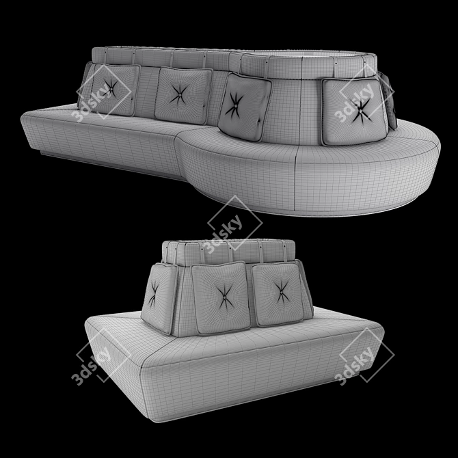 Cozy Dinner Sofa Seating 3D model image 3