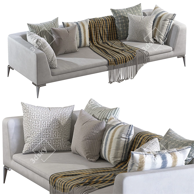  Charles Large Fabric Sofa | Stylish and Spacious 3D model image 2