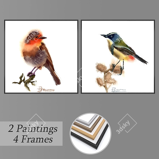 Title: Versatile Set of Wall Art 3D model image 1