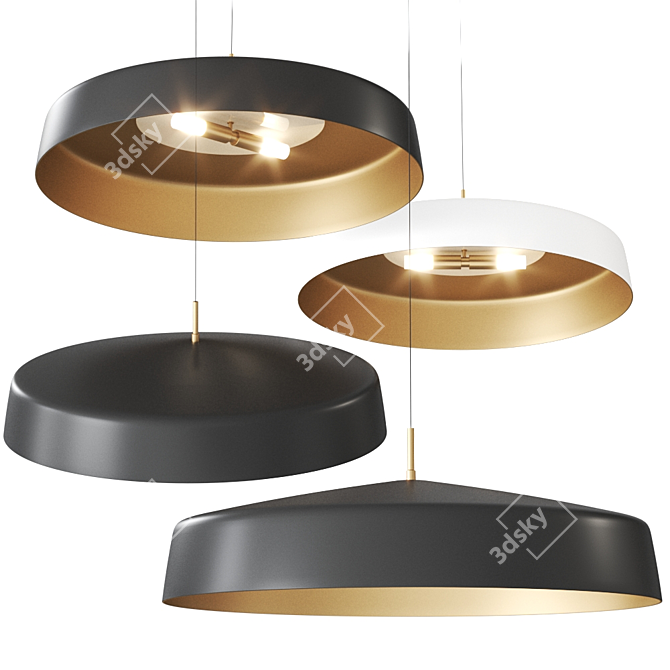 Modern Canadian Design: Cliff Dôme Pendant 3D model image 1