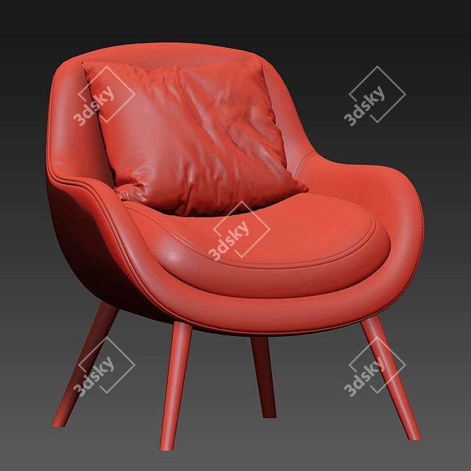 Stone Mid Century Elaine Chair 3D model image 2