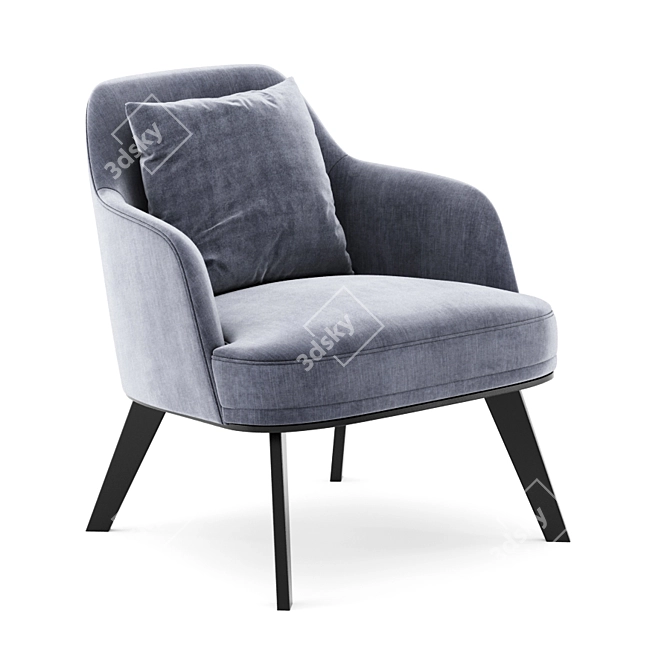 Minimalist Modern Poliform Jane Armchair 3D model image 2