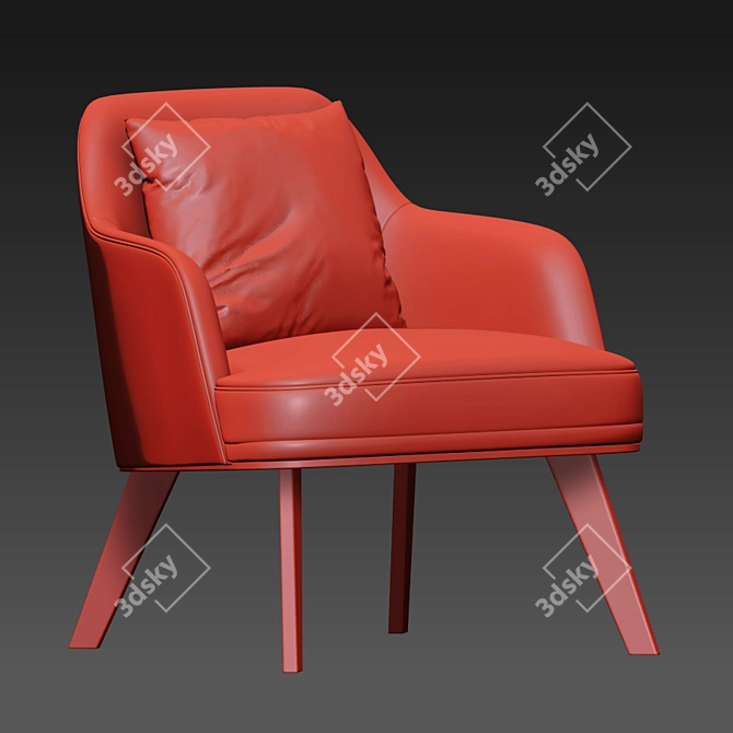 Minimalist Modern Poliform Jane Armchair 3D model image 4