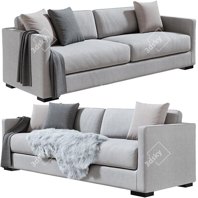 Modern Belmon Sofa: 240cm Meridiani 3D model image 2