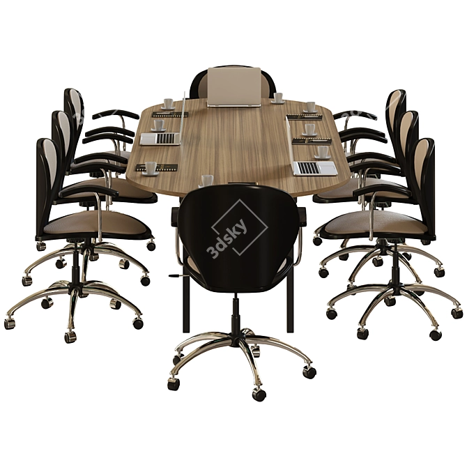 Elegant Polygon Conference Table 3D model image 2