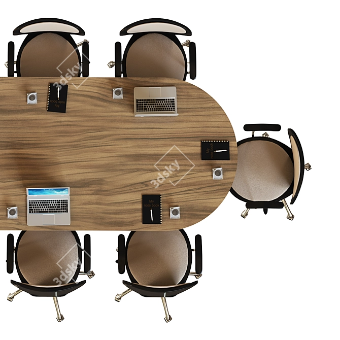 Elegant Polygon Conference Table 3D model image 3