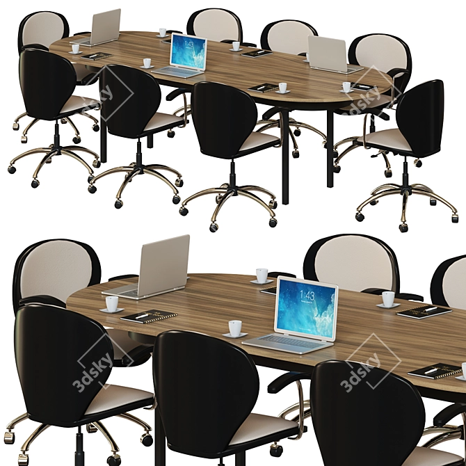 Elegant Polygon Conference Table 3D model image 4