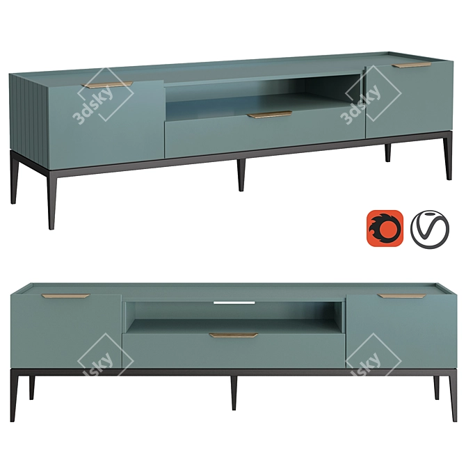 Modern Metropolitan TV Cabinet 3D model image 4