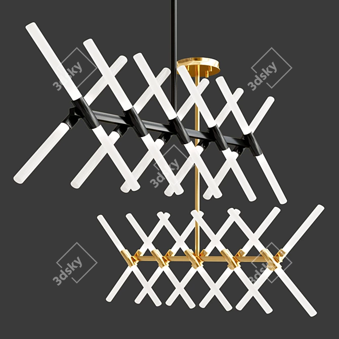 Sleek Nordic Pendant Light 3D model image 1