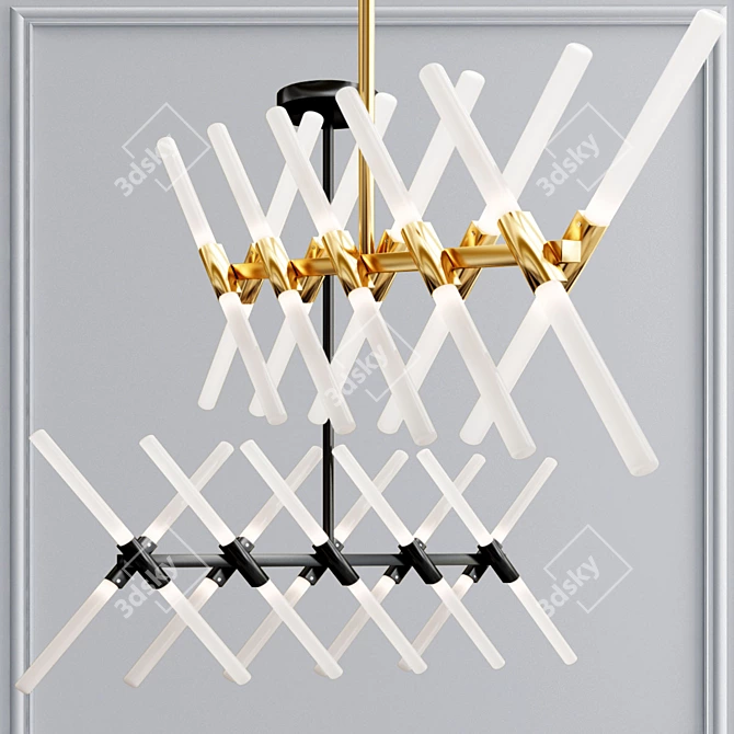 Sleek Nordic Pendant Light 3D model image 3