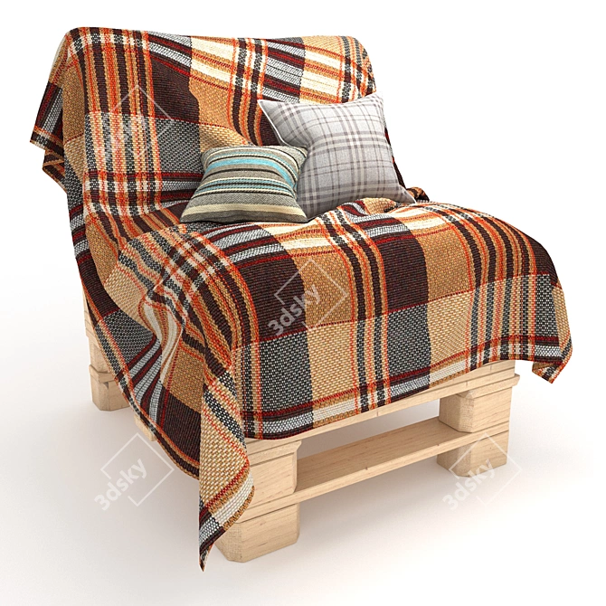 Rustic Pallet Armchairs 3D model image 4