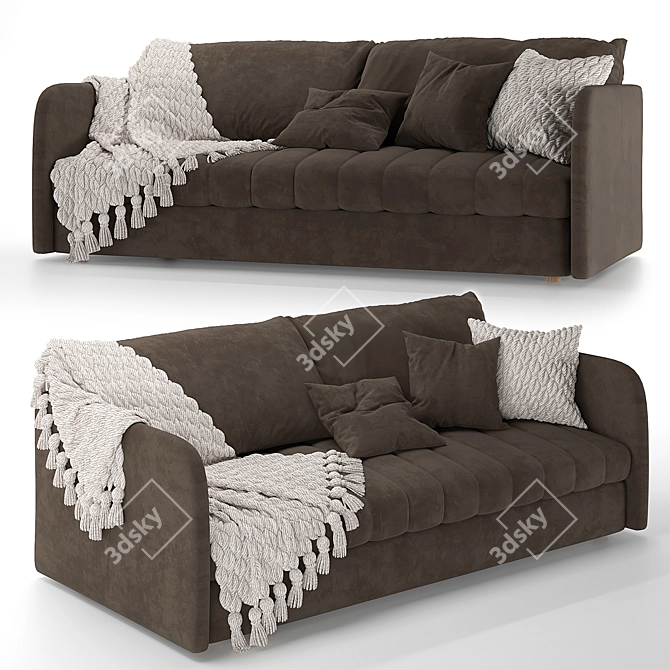 Knitted Plaid Stitch Sofa 3D model image 1