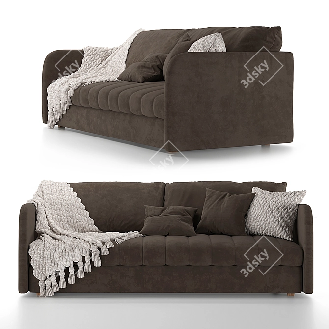 Knitted Plaid Stitch Sofa 3D model image 2