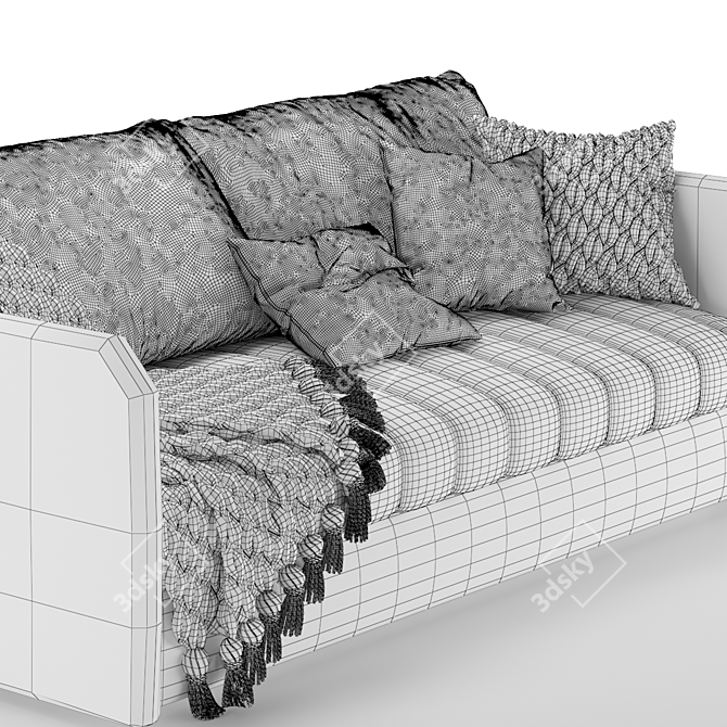 Knitted Plaid Stitch Sofa 3D model image 5