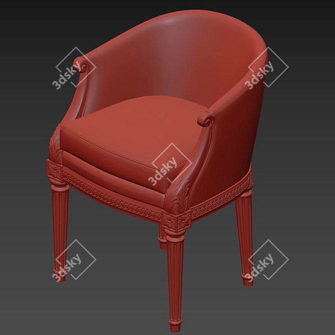 Stylish Pozzoli Armchair 3D model image 4