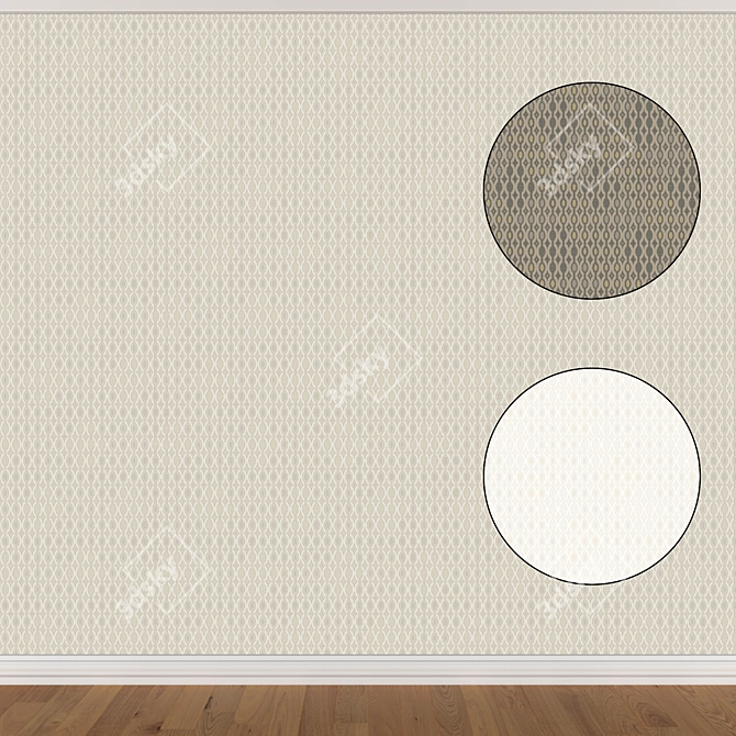 Seamless Wallpaper Set - 3 Colors 3D model image 1