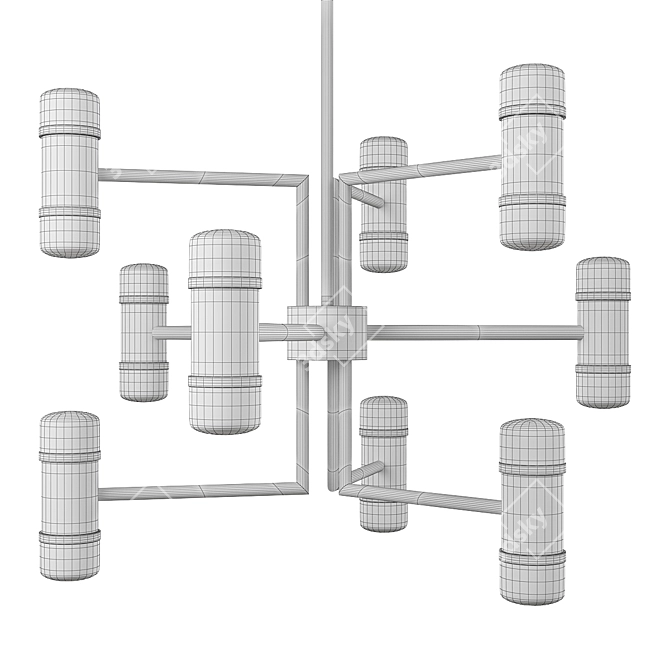 Elegant Shagreen Chandelier 3D model image 2