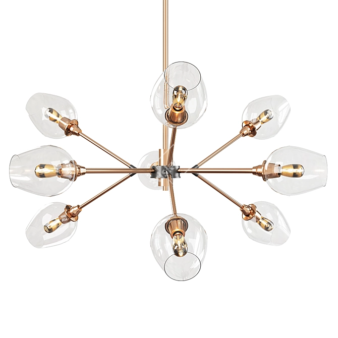 Savvy Antique Brass Chandelier 3D model image 1