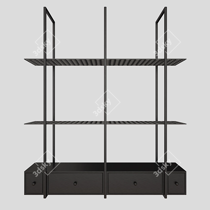 Versatile Hanging Metal Cabinet with Drawers 3D model image 1