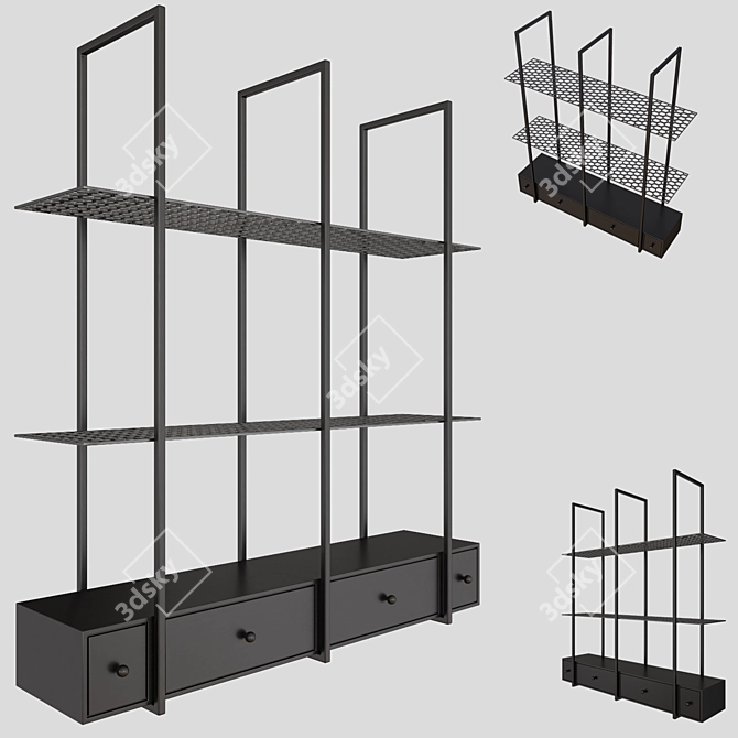 Versatile Hanging Metal Cabinet with Drawers 3D model image 4