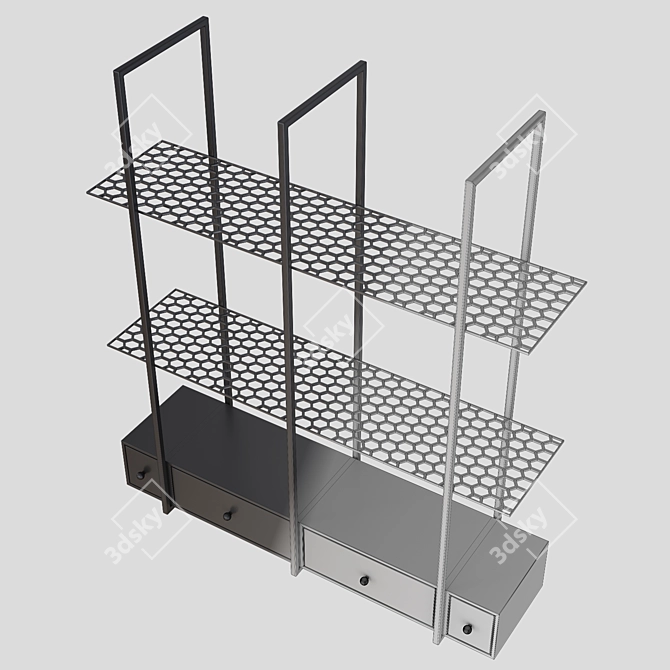 Versatile Hanging Metal Cabinet with Drawers 3D model image 5