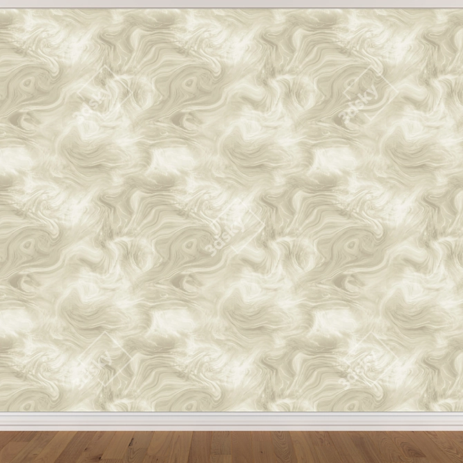 Seamless Wallpaper Set: 3 Color Options 3D model image 4