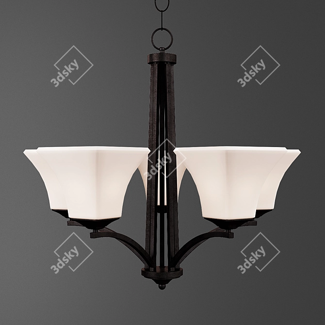 Elegant Aurora Chandelier 3D model image 1