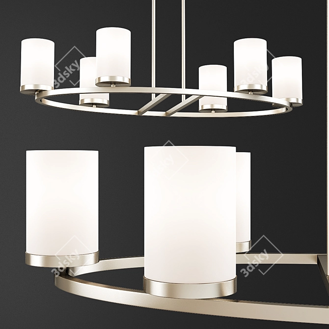Elegant Oval Chandelier: Daimlen 3D model image 1